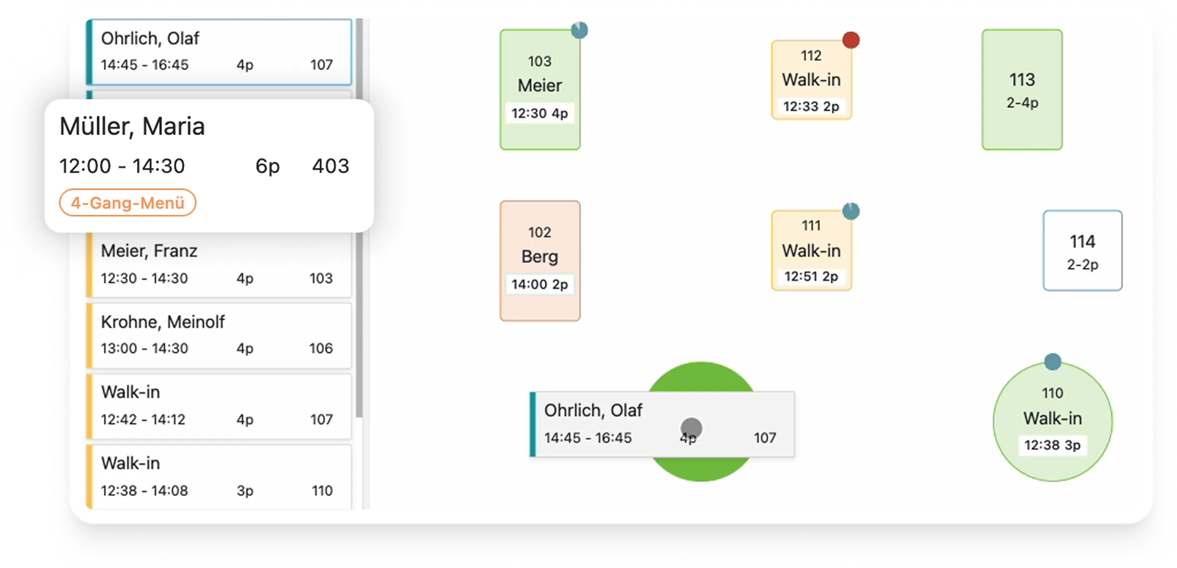 Tischplan | Teburio Reservierungsystem