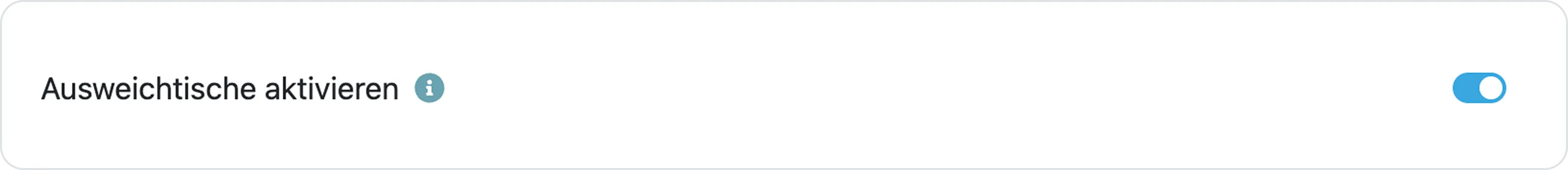 Aktivierung des Buttons für Ausweichtische