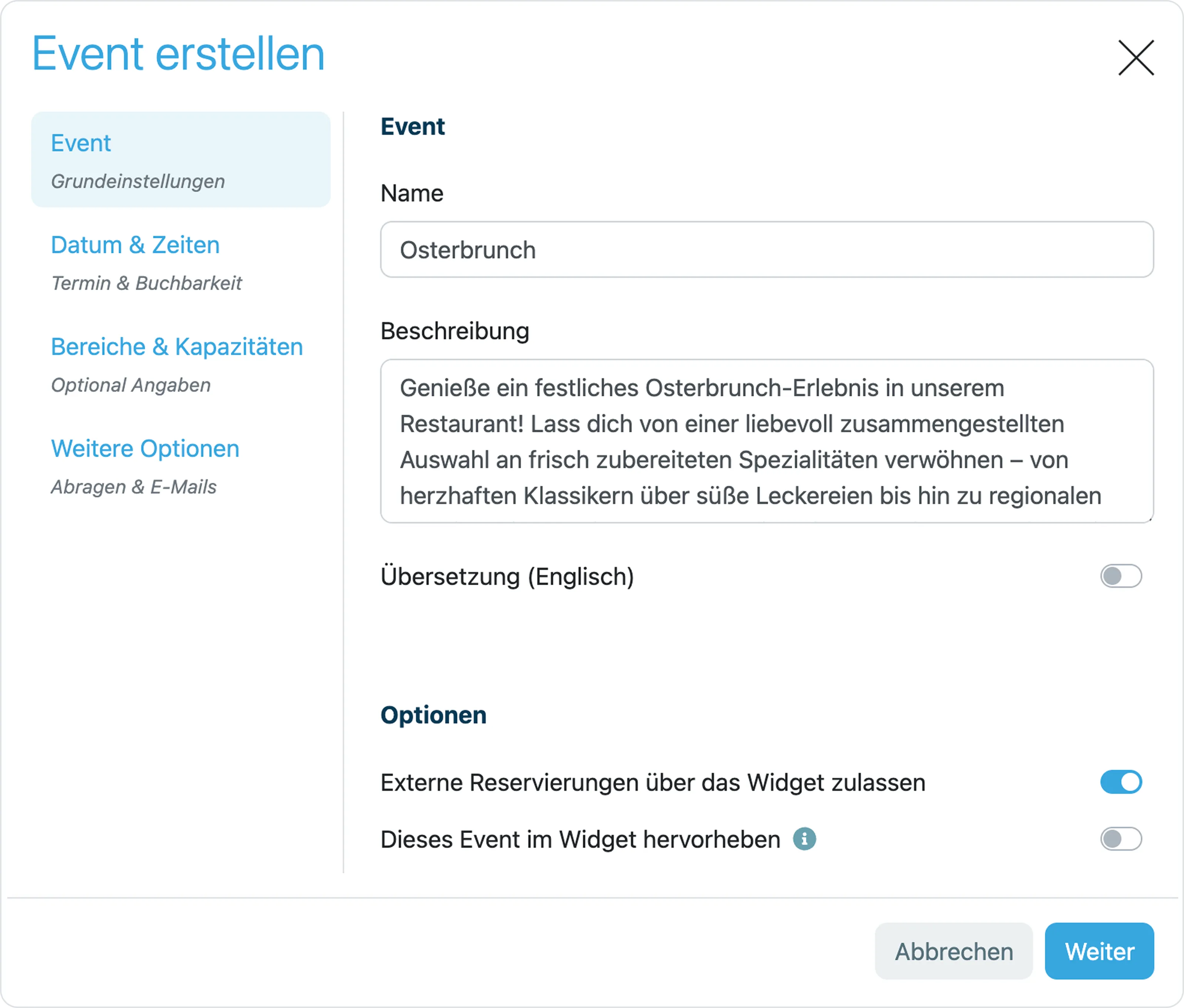 Event erstellen