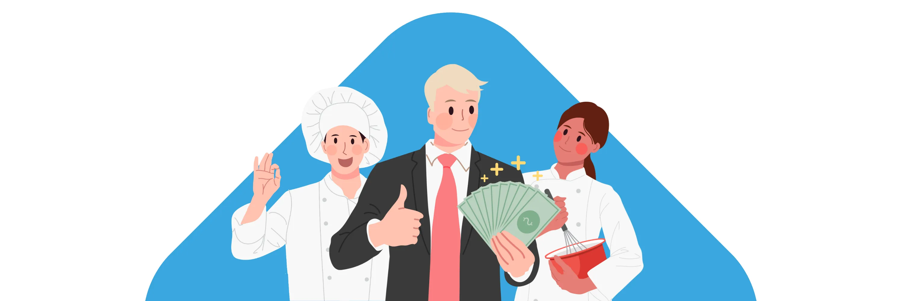 Illustration, welche Trinkgeld in der Gastronomie abbildet