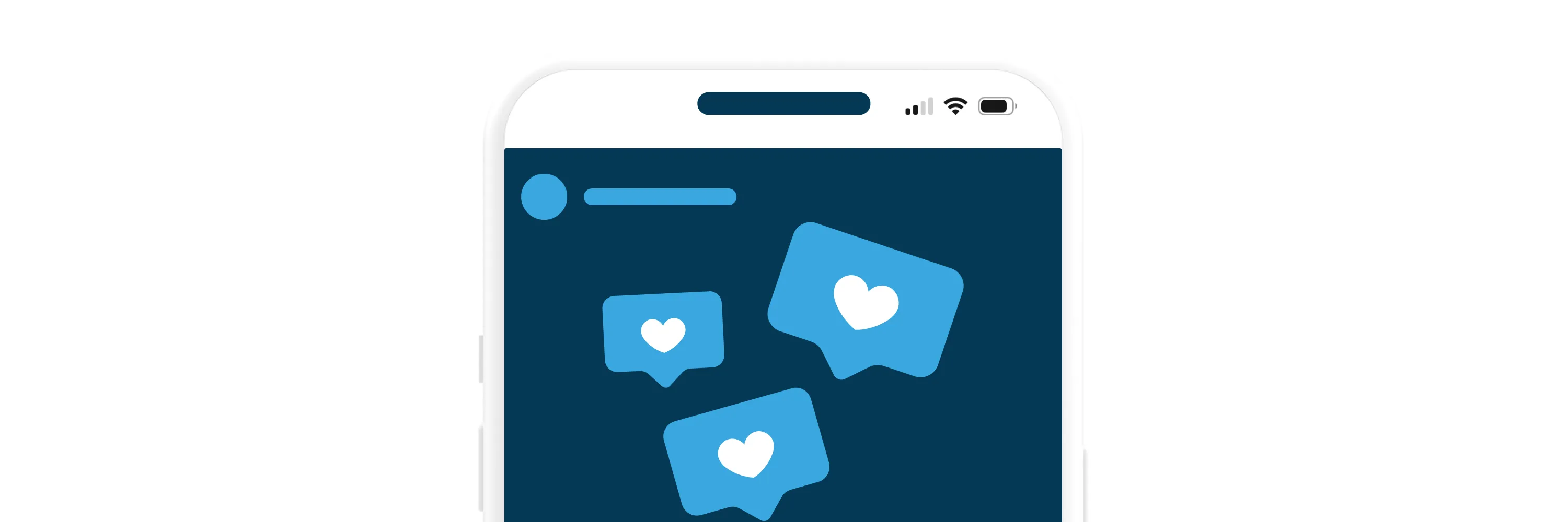 Grafik Smartphone mit Instagramlikes