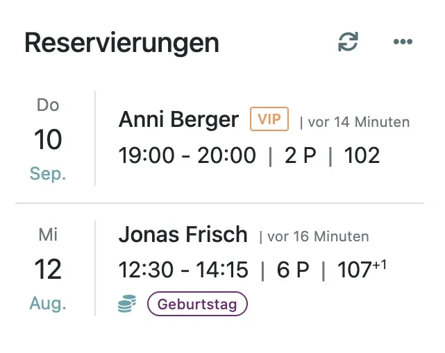 Reservierungen