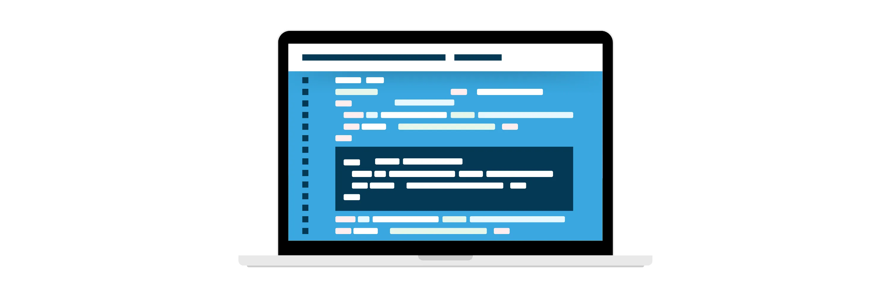 Grafische Darstellung eines Laptops mit Inhalt