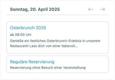 Event-Reservierung oder normale Reservierung