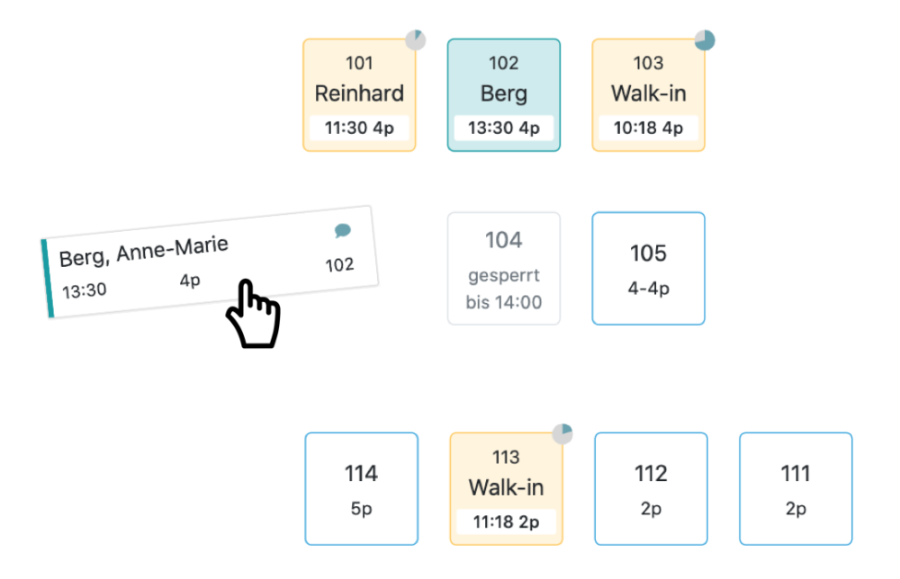 Grafischer Tischplan im Tischreservierungssystem & Tischreservierungs App und Reservierungssoftware
